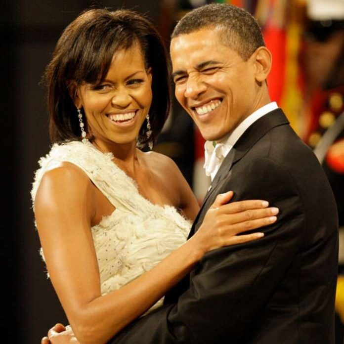 Former US President Barrack Obama with his wife Michelle Obama