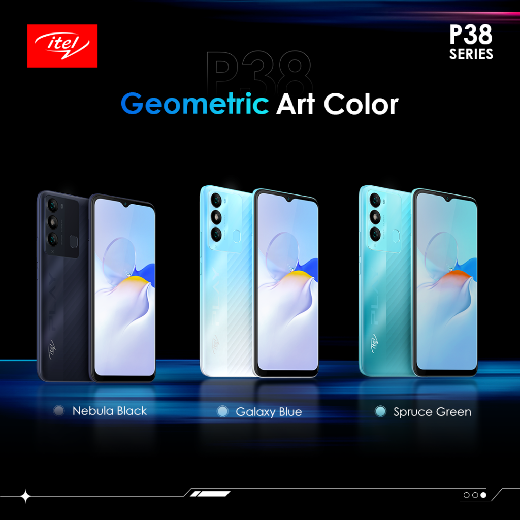Experience the sleek itel P38 - Full review. Unique texture design & trendy color, and double fashion, further magnifies the visual appeal of the itel P38. Picture/Courtesy