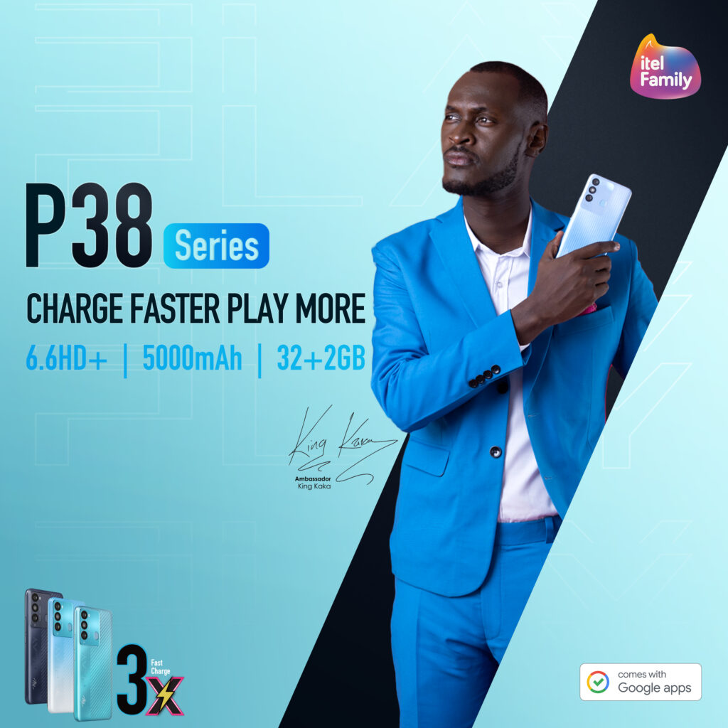 Experience the sleek itel P38 - Full review. itel enlisted the legendary Kenyan rapper Kennedy Ombima alias King Kaka as the P38 ambassador. Picture/Courtesy