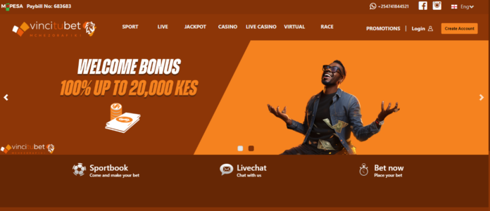 Vincitubet Kenya awards a 100% bonus on the first deposits to welcome new customers/players.