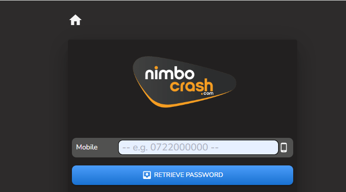 NimboCrash Kenya Account & App Registration and Login. NimboCrash Kenya password reset section