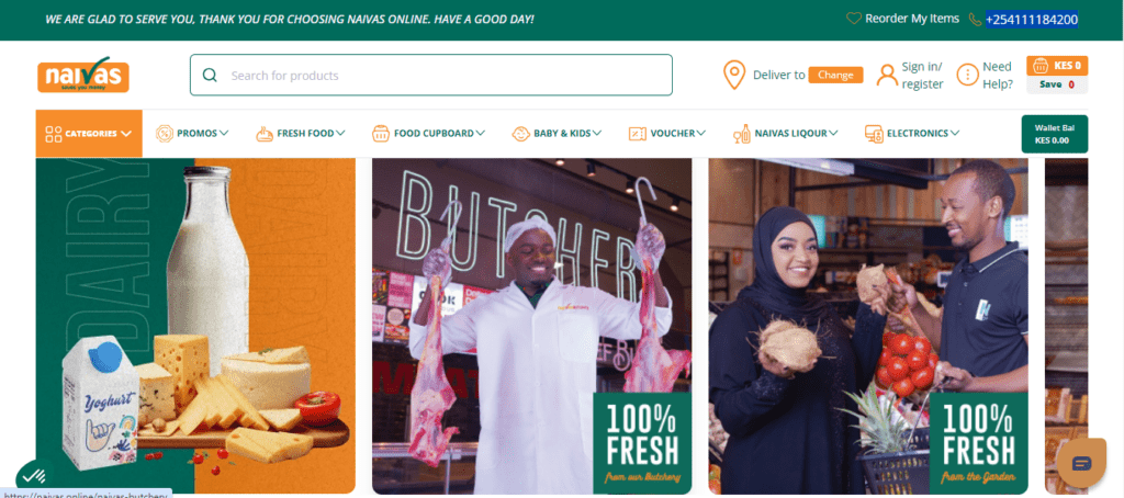 5 Best Online Supermarkets and Groceries in Kenya. Naivas Online Supermarket is an e-commerce website that complements the physical Naivas Supermarket stores.