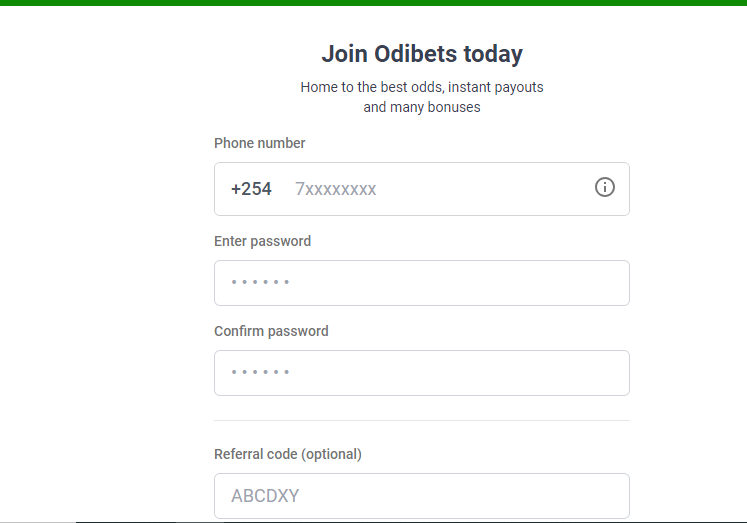 Odibets Kenya Aviator App & Account Registration and Login. Odibets Kenya Aviator Registration Section