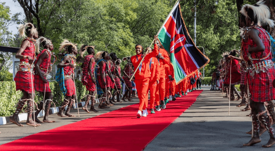 President Ruto Meets Kenyan Olympic Medalists At Eldoret State Lodge. Kenyan medalists from the Paris Olympics arrive in style at the Eldoret State Lodge. Picture/Courtesy