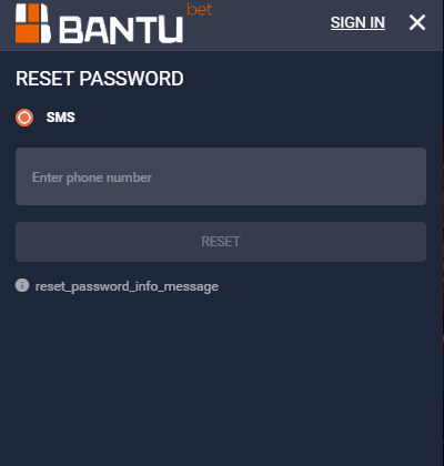 Bantubet Kenya Aviator Account & App Registration and Login. Bantubet password reset section