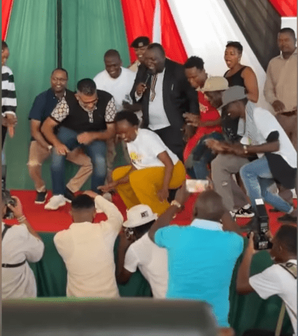 Inside Charlene Ruto's Busy Youth Day Celebrations in Mombasa. First Daughter Charlene Ruto with Governor Nassir dance to Anguka Nayo hit song. Picture/Courtesy