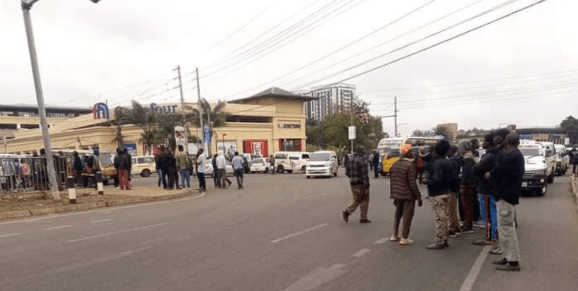 Massive Traffic Jam on Ngong Road as Matatu Operators Protest Police Extortion. The stand-off between police and irate matatu operators started pulling crowds of people prompting the police to move in and restore normalcy. Picture/X