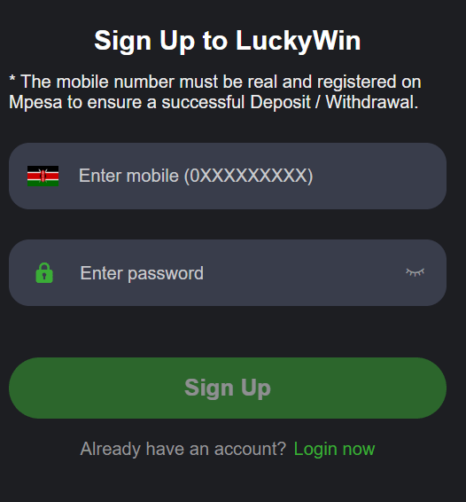 LuckyBet Kenya Aviator Account & App Registration and Login. LuckyBet Kenya Aviator sign up section