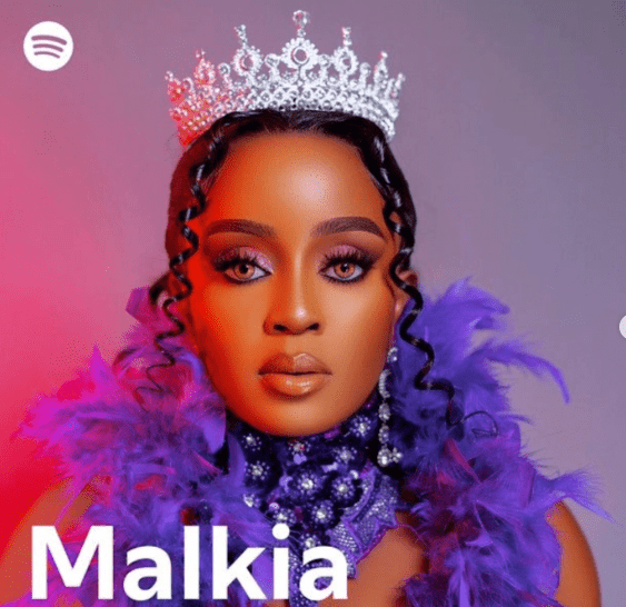 Nadia Mukami Drops Star-Studded Album 'Queen of the East' Spotify's poster of Kenyan musician Nadia Mukami. Picture/Instagram.