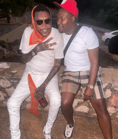 Fans Celebrate Vybz Kartel's Release From Prison. Vybz Kartel celebrates freedom with music producer and promoter TJ Records. Picture/Courtesy