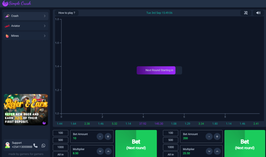 SimpleCrash Kenya Account & App Registration and Login. The SimpleCrash Kenya referral program awards 30% of the first deposits made by players referred to the site.