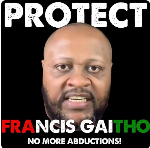 Shocking Details About Francis Gaitho's Arrest Emerge. A poster shared on social media in support of blogger Francis Gaitho. Picture/X