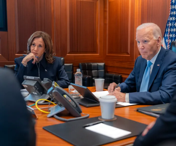 Kenyans Express Safety Concerns Amid World War 3 Fears, Following Iran's Missile Attack on Israel. United States President Joe Biden and Vice President Kamala Harris follow events in Israel from the White House Situation Room in Washington. Picture/Courtesy