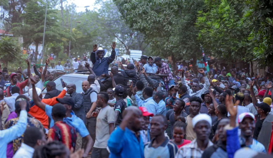 Gachagua Steals the Show: Mt. Kenya Festival Turned Political Rally. Rigathi Gachagua engages his supporters outside Ihura Stadium in Murang'a. Picture/X