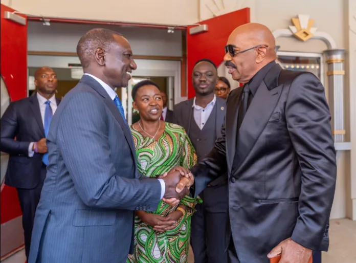 Grammy Awards Coming To Kenya After Historic KES 500 Million Deal. President Ruto meets television personality Steve Harvey in the United States. Picture/X